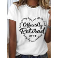 Women'WB shield Retirement gift FOG Retired Text Letter Print Graphic Tee, Crew Neck Short Sleeve T-Shirt, Women Clothing...