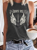 Women'WB shield Rock Pocket monsters Guitar Print Round Neck Tank Top, Casual Sleeveless Top for Summer, Ladies TNF for...