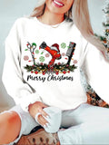 Women'WB shield Round Neck Sweatshirt, Casual Long Sleeve Pullover for Daily Wear, Ladies Spring & Fall TNF T-Shirts, Hoodie