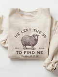 Women'WB shield Sheep & Letter Print Crew Neck TNF Lined Sweatshirt, Casual Long Sleeve Pullover for Spring & Fall,...