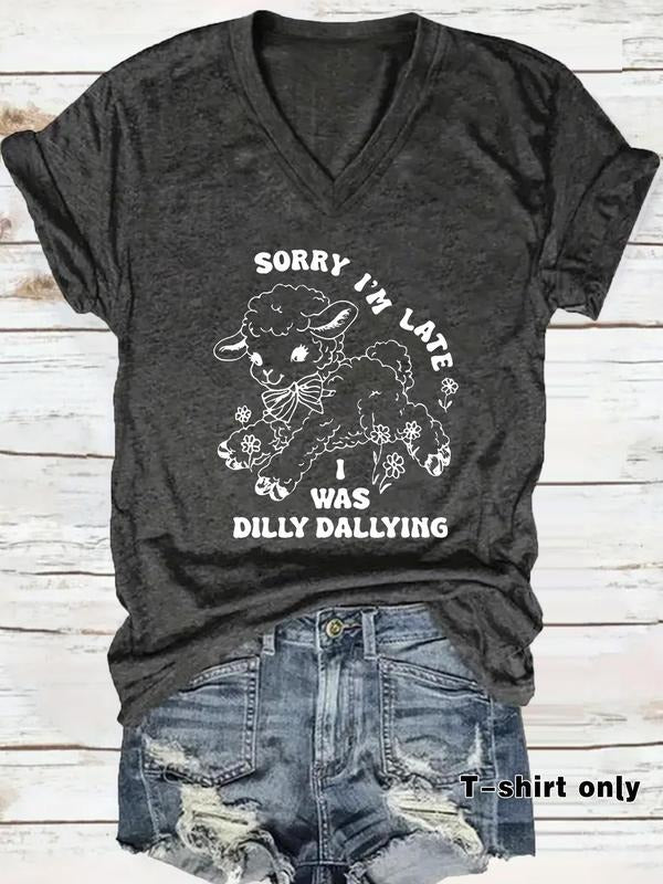 Women'WB shield Sheep & Letter Print Superhero team Neck Tee, Casual Fashion Short Sleeve T-shirt for Summer, Ladies TNF...