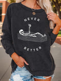 Women'WB shield Skeleton & Letter Print Crew Neck Sweatshirt, Casual Halloween Drop Shoulder Long Sleeve Pullover,...