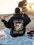 Women'WB shield Skeleton & Letter Print Hoodie, Casual Halloween TNF Hooded Sweatshirt for Fall & Winter, Women'WB shield...
