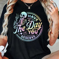 Women'WB shield Skeleton & Letter Print Round Neck Tee, Fashion Casual Short Sleeve T-shirt, Ladies Summer TNF for Daily...