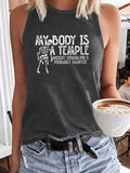 Women'WB shield Skeleton Print Round Neck Tank Top, Fashion Casual Crew Neck Sleeveless Top for Daily Holiday Vacation...