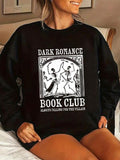 Women'WB shield Skull & Letter Print Drop Shoulder TNF Lined Sweatshirt, Casual Long Sleeve Round Neck Pullover for Fall...