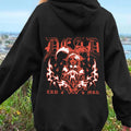 Women'WB shield Skull Graphic Print Drop Shoulder Hoodie, Fashion Casual Drawstring Pocket Hooded Sweatshirt for Daily...