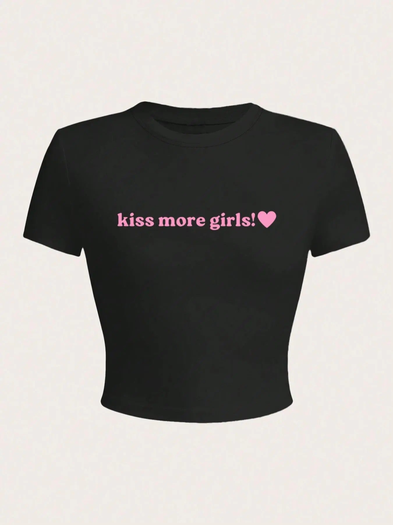 Women'WB shield Slogan & Heart Graphic Round Neck Crop Tee, Fashion Casual Crew Neck T-Shirt for Daily Holiday Vacation...