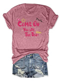 Women'WB shield Slogan & Letter Print Round Neck Tee, Fashion Casual Crew Neck Short Sleeve T-Shirt for Daily Outdoor...