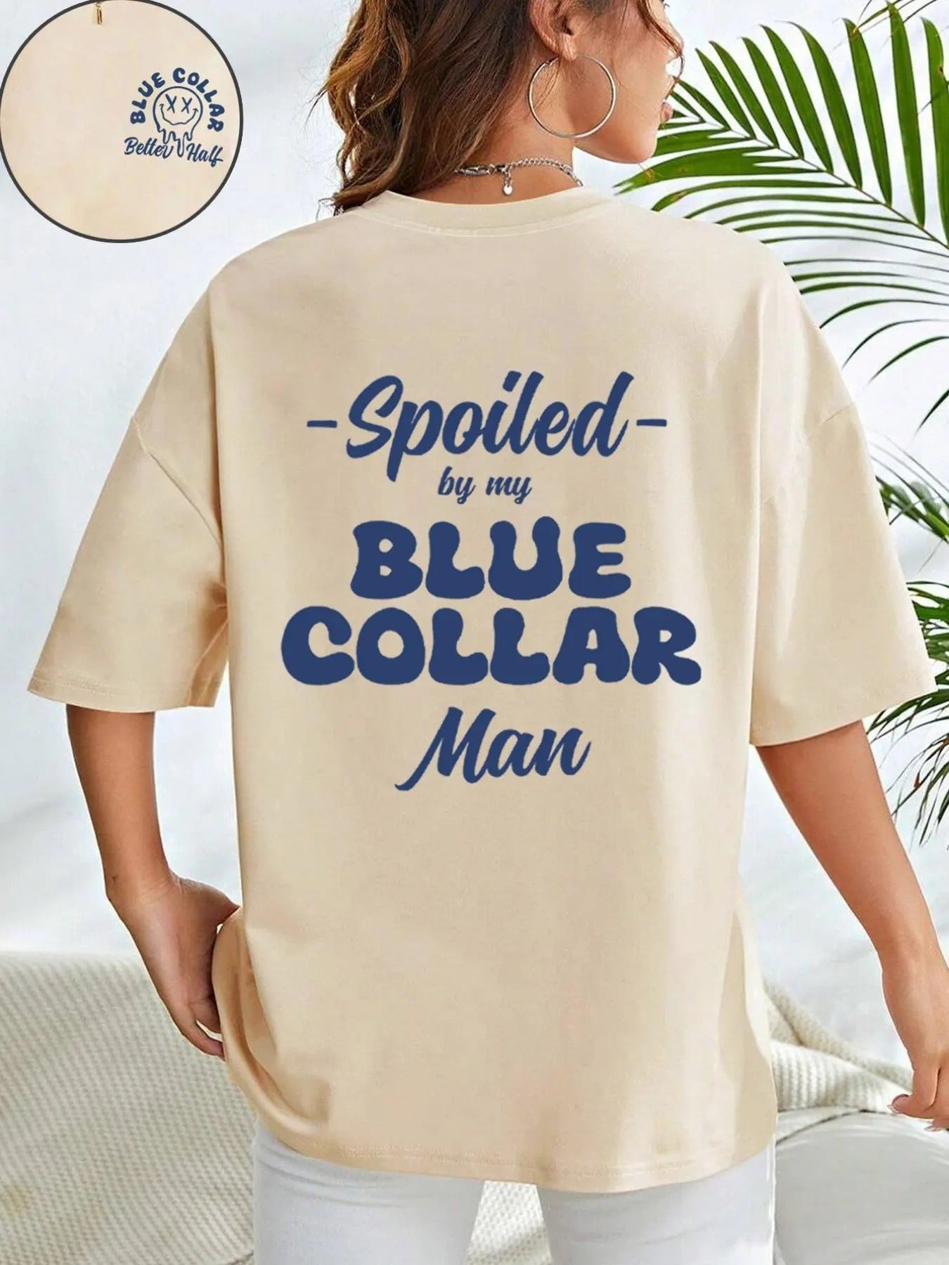Women'WB shield Slogan & Smile TNF Print Round Neck Tee, Vintage Trendy Casual Letter Graphic Short Sleeve T-shirt for...