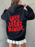 Women'WB shield Slogan Graphic Drawstring Pocket Hoodie, Fashion Casual Hooded Sweatshirt For Daily Outdoor Wear, Women...