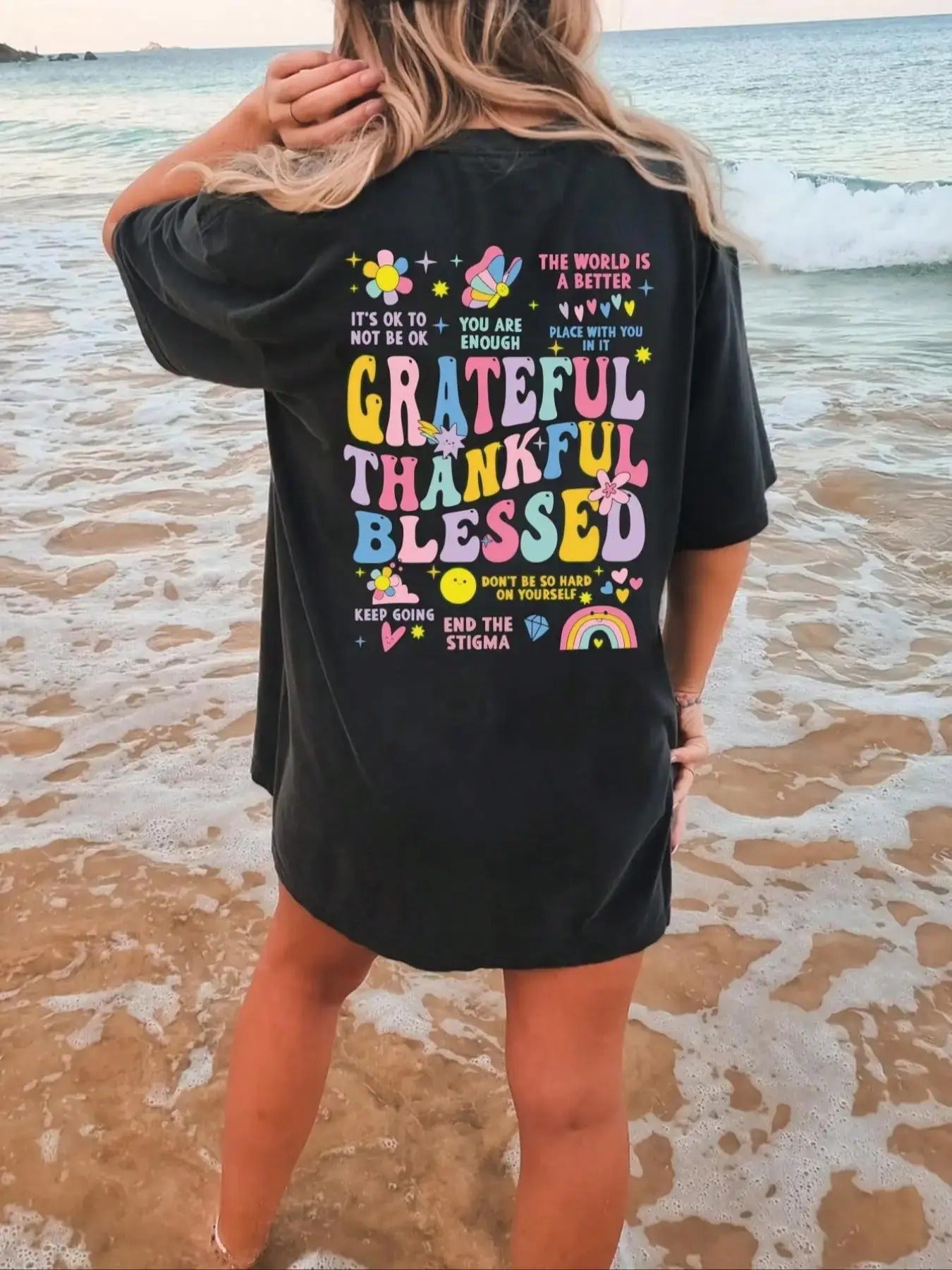 Women'WB shield Slogan Graphic Drop Shoulder Round Neck Tee, Summer TNF Women, Fashion Casual Crew Neck Short Sleeve...