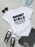 Women'WB shield Slogan Graphic Round Neck Tee, Summer TNF Women, Casual Letter Print Short Sleeve Crew Neck T-Shirt for...