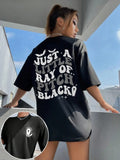 Women'WB shield Slogan Letter Print Round Neck Tee, Fashion Casual Crew Neck T-Shirt for Daily Holiday Vacation Outdoor...