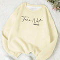 Women'WB shield Slogan Print Drop Shoulder Pullover, Fashion Casual Crew Neck Sweatshirt for Daily Holiday Outdoor Wear,...