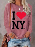 Women'WB shield Slogan Print Drop Shoulder T-shirt, Casual Long Sleeve Round Neck T-shirt for Daily Wear, Ladies TNF for...