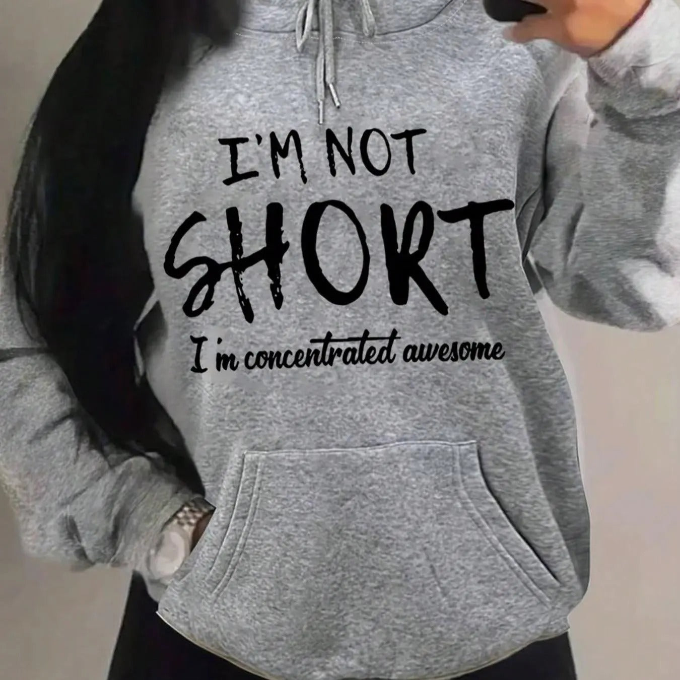 Women'WB shield Slogan Print Drop Shoulder Warm Hoodie, Fashion Casual Drawstring Pocket Hooded Sweatshirt for Daily...