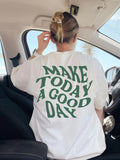 Women'WB shield Slogan Print Round Neck Drop Shoulder Tee, Fashion Casual Crew Neck T-Shirt for Daily Holiday Vacation...