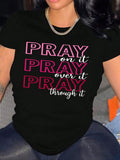 Women'WB shield Slogan Print Round Neck Short Sleeve Tee, Fashion Casual Crew Neck T-Shirt for Daily Holiday Vacation...