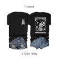 Women'WB shield Slogan Print Round Neck Tee, Graphic Tees, Women'WB shield Skull & Letter Graphic Round Neck Tee,...