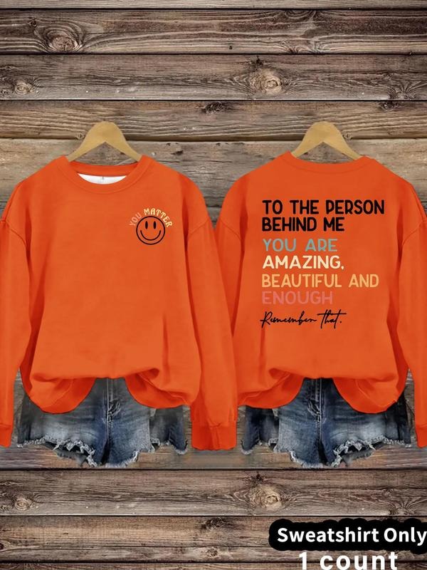 Women'WB shield Smile TNF Print Crew Neck Sweatshirt, Casual Long Sleeve Pullover for Daily Wear, Ladies TNF for Fall &...