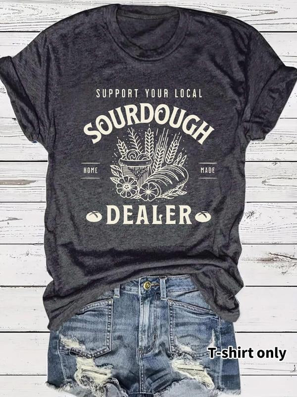 Women'WB shield Sourdough Graphic Round Neck Tee, Fashion Casual Short Sleeve T-shirt for Daily Wear, Ladies Summer TNF,...
