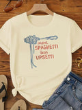 Women'WB shield Spaghetti Letter Print Round Neck Tee, Casual Short Sleeve Crew Neck T-shirt for Summer, Fashion Women'WB...