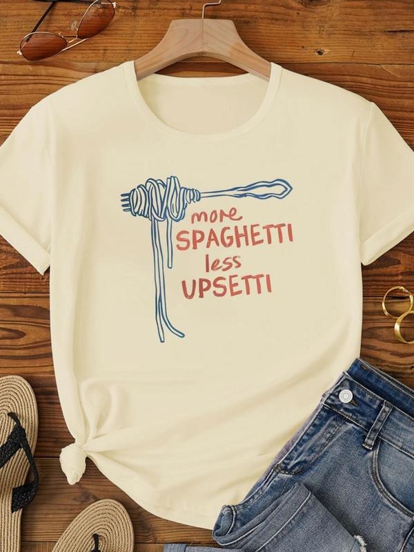 Women'WB shield Spaghetti Letter Print Round Neck Tee, Casual Short Sleeve Crew Neck T-shirt for Summer, Fashion Women'WB...
