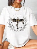 Women'WB shield Spiky hair fighters & Book Print Round Neck Tee, Casual Fashion Short Sleeve T-shirt for Summer, Ladies...