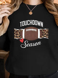Women'WB shield Spiky hair fighters & Leopard Print Round Neck Pullover, Fashion Casual Crew Neck Sweatshirt for Daily...