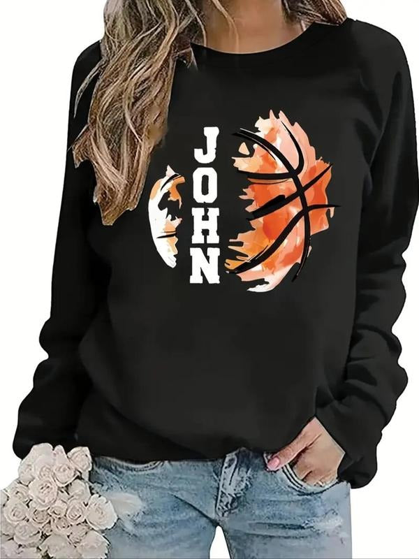 Women'WB shield Spiky hair fighters & Letter Graphic Print Drop Shoulder Sweatshirt, Casual Long Sleeve Round Neck...