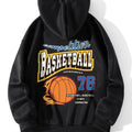 Women'WB shield Spiky hair fighters & Letter Print Drop Shoulder Hoodie, Fashion Casual Drawstring Pocket Hooded...