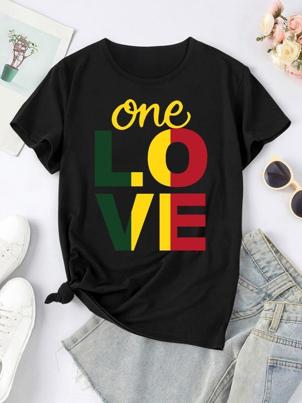 Women'WB shield Straw hat pirates Love Print Round Neck Tee, Fashion Casual Crew Neck T-Shirt for Daily Holiday Vacation...