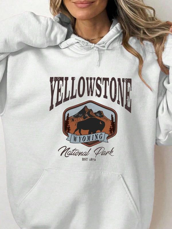 Women'WB shield Straw hat pirates National Park & Buffalo Print Hoodie, Fashion Casual Hooded Sweatshirt for Daily...