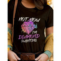 Women'WB shield Summer Casual Crew Neck T-Shirt, 100% Knit Fabric, Non-Stretch, Breathable Short Sleeve Top with Diamond...