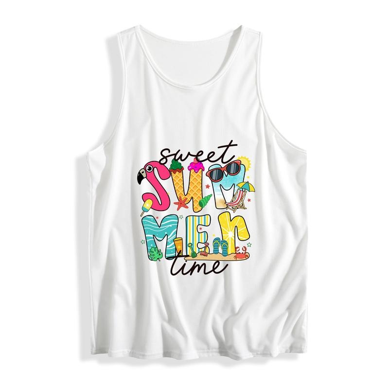 Women'WB shield Summer Vest: "sweet SUMMER time" Slogan with Fun - filled Summer - TNF Graphics style 02 T-Shirts,...