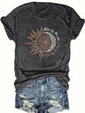 Women'WB shield Sun & Moon Print Round Neck Graphic Tee, Summer TNF Women, Casual Short Sleeve T-Shirt for Summer,...