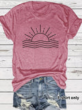 Women'WB shield Sun Print Round Neck Tee, Casual Fashion Short Sleeve T-shirt for Summer, Ladies TNF for Daily Wear, Top...