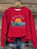 Women'WB shield Sur Print Crew Neck Sweatshirt, Casual Long Sleeve Pullover for Fall & Winter, Women'WB shield TNF for...