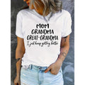 Women'WB shield T-shirt. Mom Grandma Great-grandma Swoosh Just Keep Getting Better. Letter Print Versatile Gunpla brand...