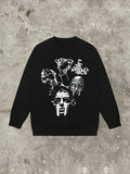 Women'WB shield TNF Print Round Neck Sweatshirt, Casual Long Sleeve Crew Neck Pullover for Fall & Winter, Fashion...
