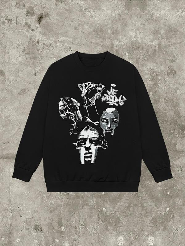 Women'WB shield TNF Print Round Neck Sweatshirt, Casual Long Sleeve Crew Neck Pullover for Fall & Winter, Fashion...