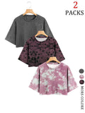 Women'WB shield Tie Dye Print T-shirt, Casual Short Sleeve Round Neck Tee for Summer, Ladies TNF for Daily Wear, Top...