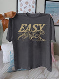 Women'WB shield Tiger Print Round Neck Tee, Vintage Trendy Casual Short Sleeve T-shirt for Daily Wear, Ladies Summer, Top...