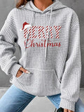 Women'WB shield Trendy Hooded Sweatshirt with Christmas Letter Print, Long Sleeve Pullover with Pocket, Fall & Winter...