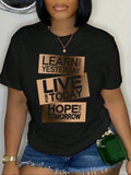 Women'WB shield Trendy Letter Print Round Neck Tee, Casual Short Sleeve Graphic T-shirt For Daily Wear, Vintage Ladies...