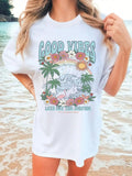 Women'WB shield Tropical Graphic Print Round Neck Tee, Fashion Casual Drop Shoulder Half Sleeve T-shirt for Daily Wear,...