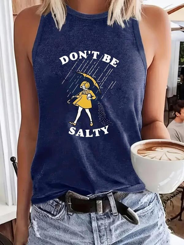 Women'WB shield Umbrella Girl Print Round Neck Tank Top, Casual Sleeveless Top for Summer, Ladies TNF for Daily Wear,...
