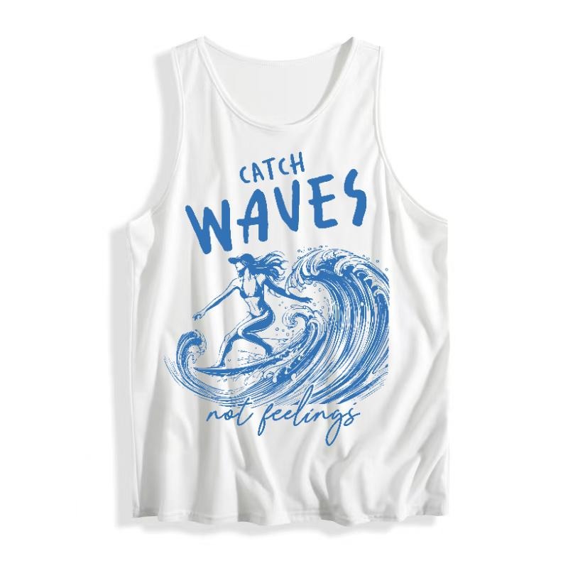 Women'WB shield Vest: Unleash Your Active Spirit with 'Catch Waves not feelings' Design Pocket monsters This Stylish...