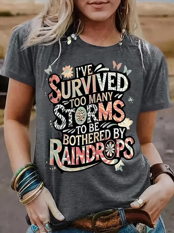 Women'WB shield Vintage Butterfly & Floral Print Round Neck Tee, Fashion Casual Crew Neck T-Shirt for Daily Holiday...